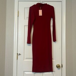 Parien House long sleeve, red maxi dress, new with tags, size XS